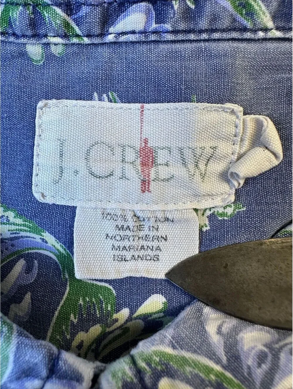 Vintage 90s Jcrew marlin fish button up shirt 100% cotton large fishing tropical